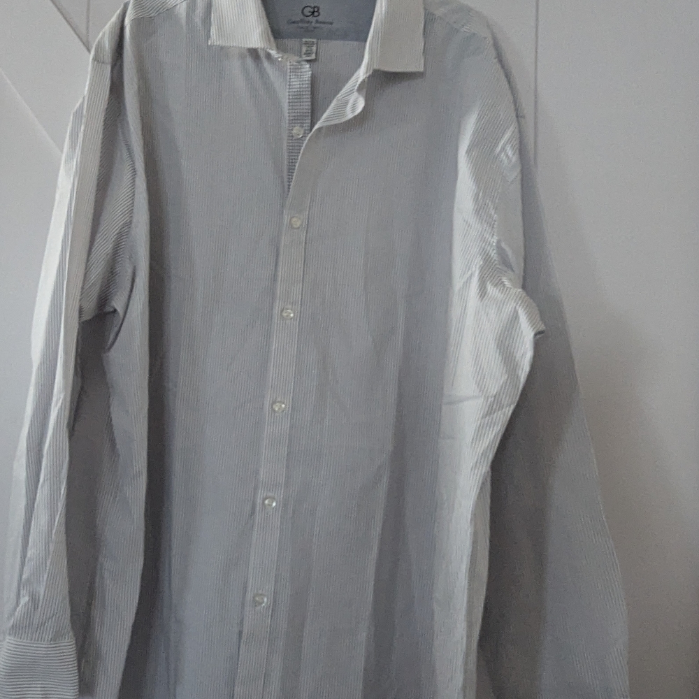 Geoffrey Beene Men's Blue Striped Button Down Shirt